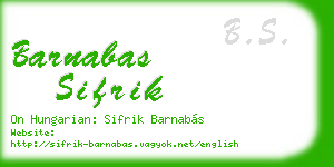 barnabas sifrik business card